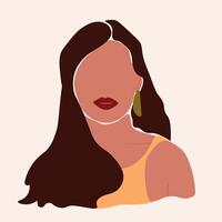 Faceless abstract woman portrait flat vector