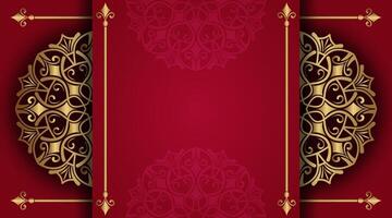 rojo lujo antecedentes con mandala ornamento vector
