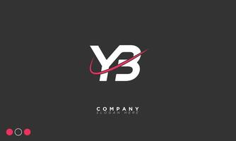 YB Alphabet letters Initials Monogram vector