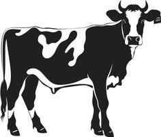 país elegante Holstein vaca para s bucólico felicidad lleno cuerpo vaca emblema vector