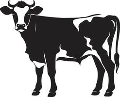 Pastoral Charm Full Body Cow Emblem Dairy Dream Elegant Cow Element vector