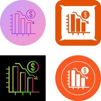 Chart Down Icon Design vector