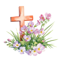 Watercolor Easter Crosses png