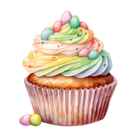 Colorful Frosted Cupcakes png