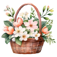 Colorful Easter Baskets Overflowing with Vibrant Eggs png