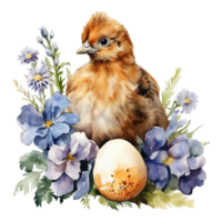 Charming Watercolor Chickens png