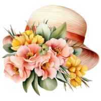 Hats Adorned with Flowers png