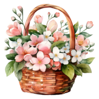 Colorful Easter Baskets Overflowing with Vibrant Eggs png