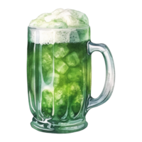 Green Beer Glasses Overflowing with Frothy Foam png