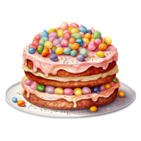 Gourmet Cake Paired with Vibrant Jelly Beans png