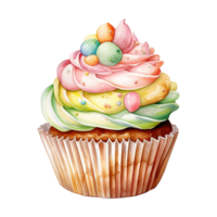 Colorful Frosted Cupcakes png