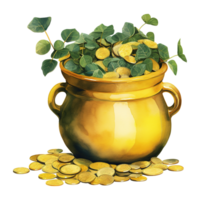 Gleaming Pots Overflowing with Precious Gold png