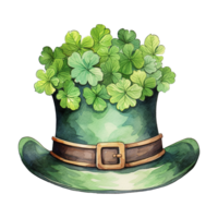 Green Hat Adorned with Clovers png