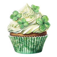 trifoglio Cupcake con festivo verde decorazione png