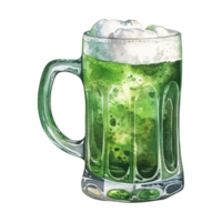 Green Beer Glasses Overflowing with Frothy Foam png