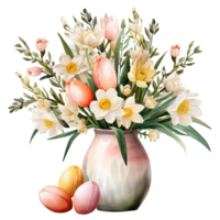 coloré tulipes dans une classique vase png