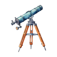 Astronomical Telescope Set Up on Tripod png