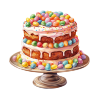 Gourmet Cake Paired with Vibrant Jelly Beans png