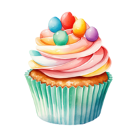 Colorful Frosted Cupcakes png