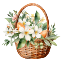 Colorful Easter Baskets Overflowing with Vibrant Eggs png