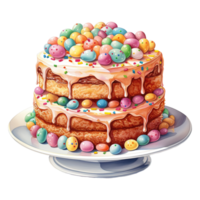 Gourmet Cake Paired with Vibrant Jelly Beans png