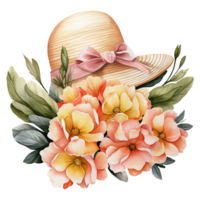 Hats Adorned with Flowers png