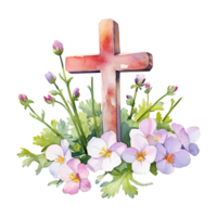 Watercolor Easter Crosses png