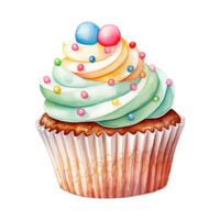 Colorful Frosted Cupcakes png