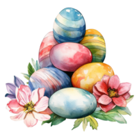 floreciente Pascua de Resurrección huevos png