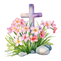 Watercolor Easter Crosses png