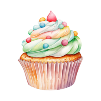 Colorful Frosted Cupcakes png