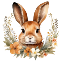 Adorable Watercolor Rabbits png