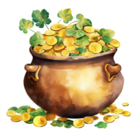 Gleaming Pots Overflowing with Precious Gold png