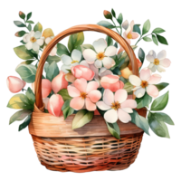vistoso Pascua de Resurrección cestas desbordante con vibrante huevos png