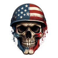 crâne avec drapeau américain png