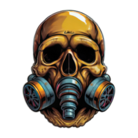 Detailed skull Head wearing a gas mask Illustration png