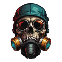 Illustration skull Head wearing a gas mask png