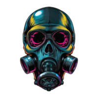 Detailed Illustration skull Head wearing a gas mask Sticker Art png