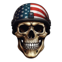 scary skull with the American flag png