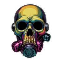 Illustration skull Head wearing a gas mask png