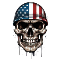 pauroso cranio con il americano bandiera png
