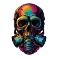 Illustration skull Head wearing a gas mask png