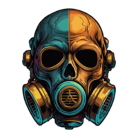 illustratie van schedel en gas- masker png