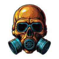 illustration of skull and gas mask png