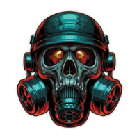 Illustration skull Head wearing a gas mask png