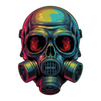 Detailed Illustration skull Head wearing a gas mask Sticker Art png