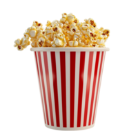 donc délicieux seau de pop corn dans rouge et blanc seau avec transparent Contexte. png