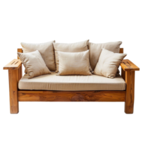 Outdoor furniture Wooden Sofa on transparent background png