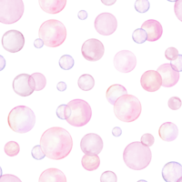 söt rosa polka prickar. sömlös mönster med enkel geometrisk form. bubblor i mjuk pastell Färg. cirklar i kreativ minimalistisk stil. runda klotter fläckar. vattenfärg illustration för paket png