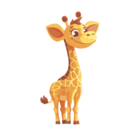 mignonne dessin animé girafe permanent png